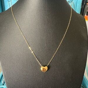 18K Pure Gold Heart Pendant Necklace